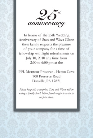 25-year Anniversary Invitations
