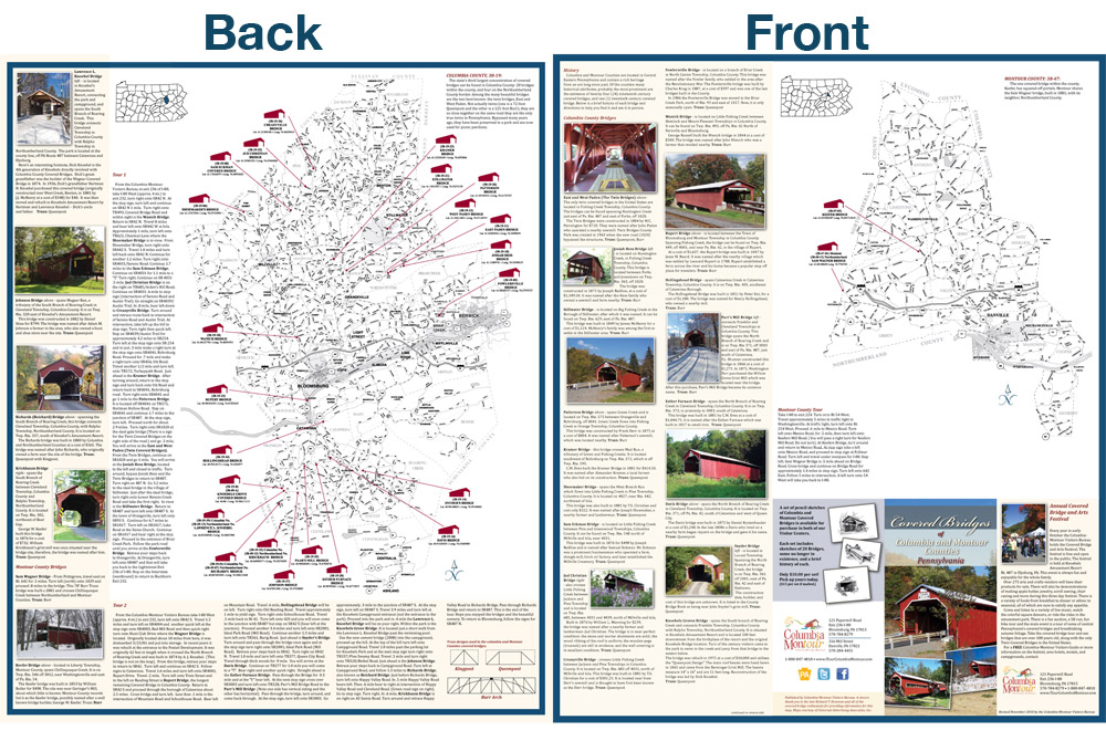 Covered Bridges Maps - Designed for the Columbia Montour Visitor's Bureau