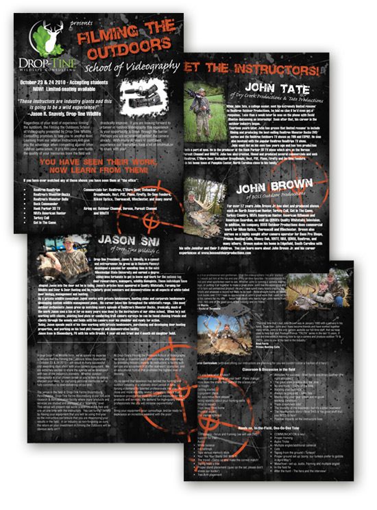 Drop-Tine Wildlife Videography flyer