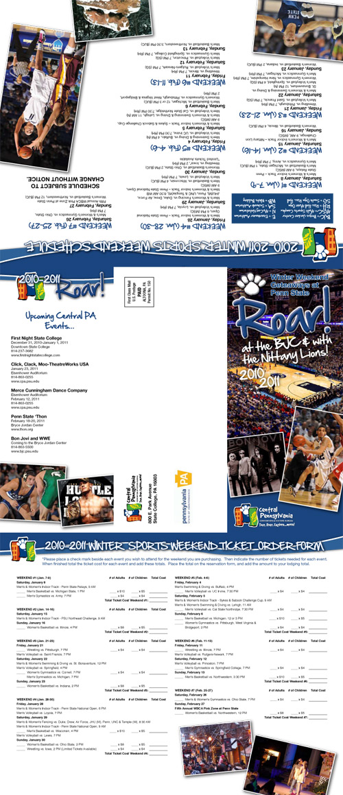 Central Pennsylvania Convention and Visitor's Bureau - Winter Schedule Brochure